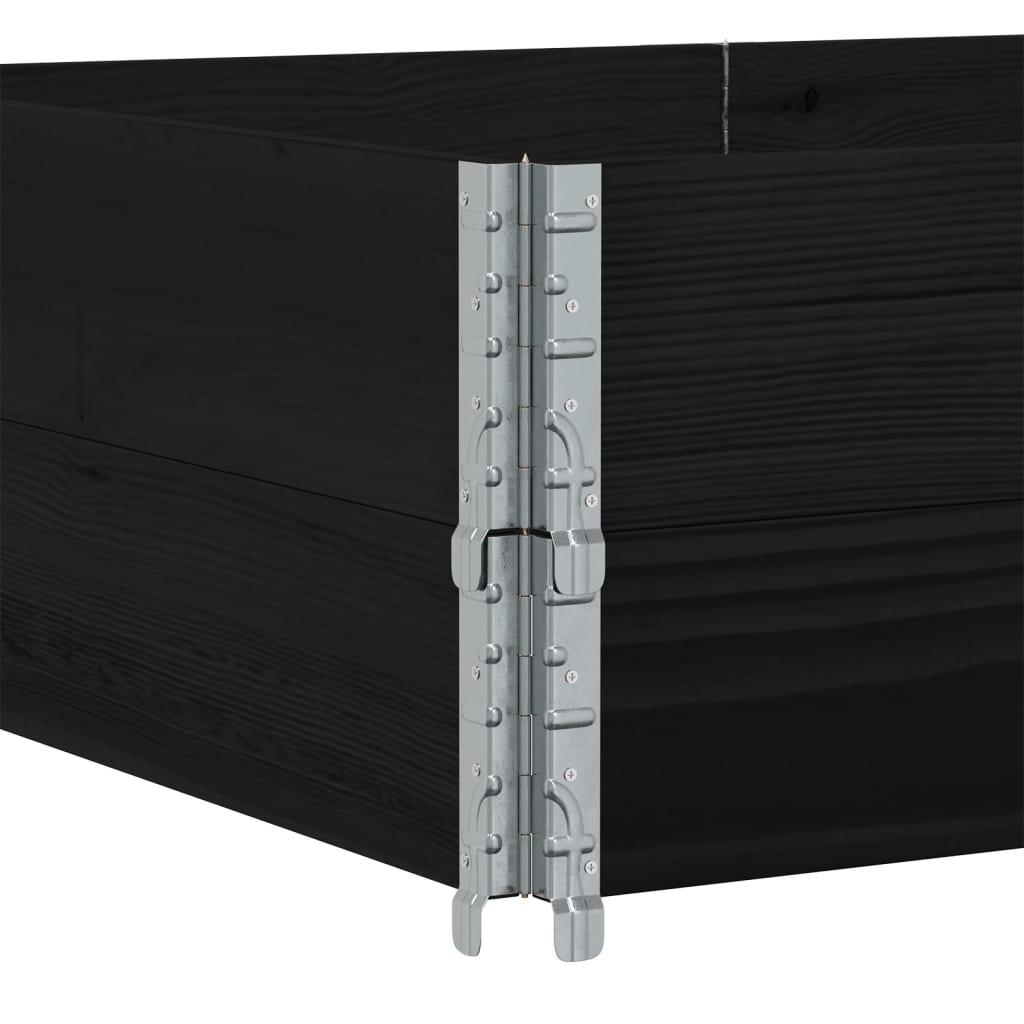 Palletopzetranden 2 st 150x100 cm massief grenenhout zwart