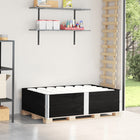 Palletopzetranden 2 st 150x100x41 cm massief grenenhout zwart