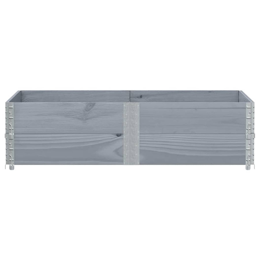 Palletopzetranden 2 st 150x100 cm massief grenenhout grijs