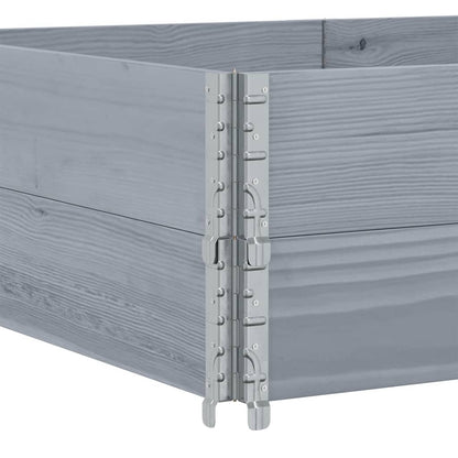 Palletopzetranden 2 st 150x100 cm massief grenenhout grijs