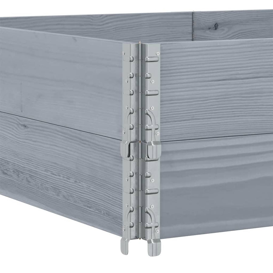 Palletopzetranden 2 st 150x100 cm massief grenenhout grijs