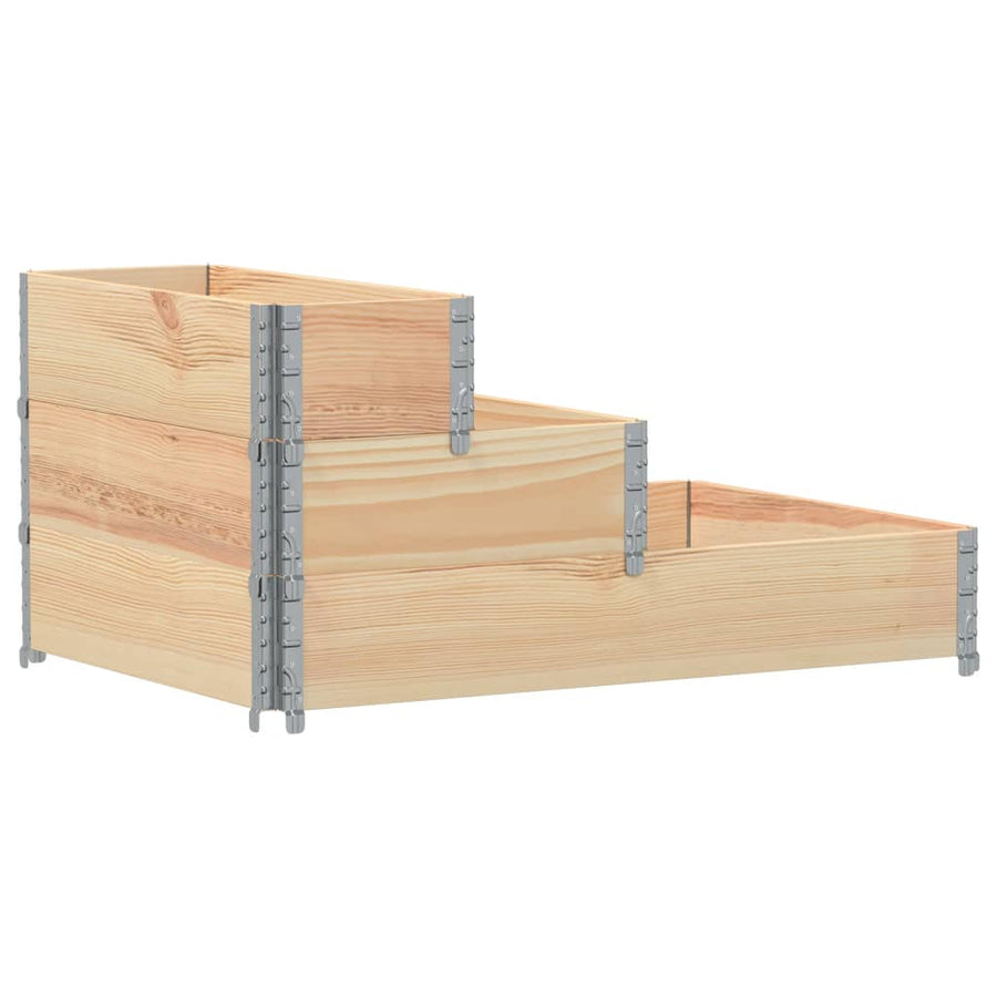 Palletopzetrand 3-laags 120x80 cm massief grenenhout
