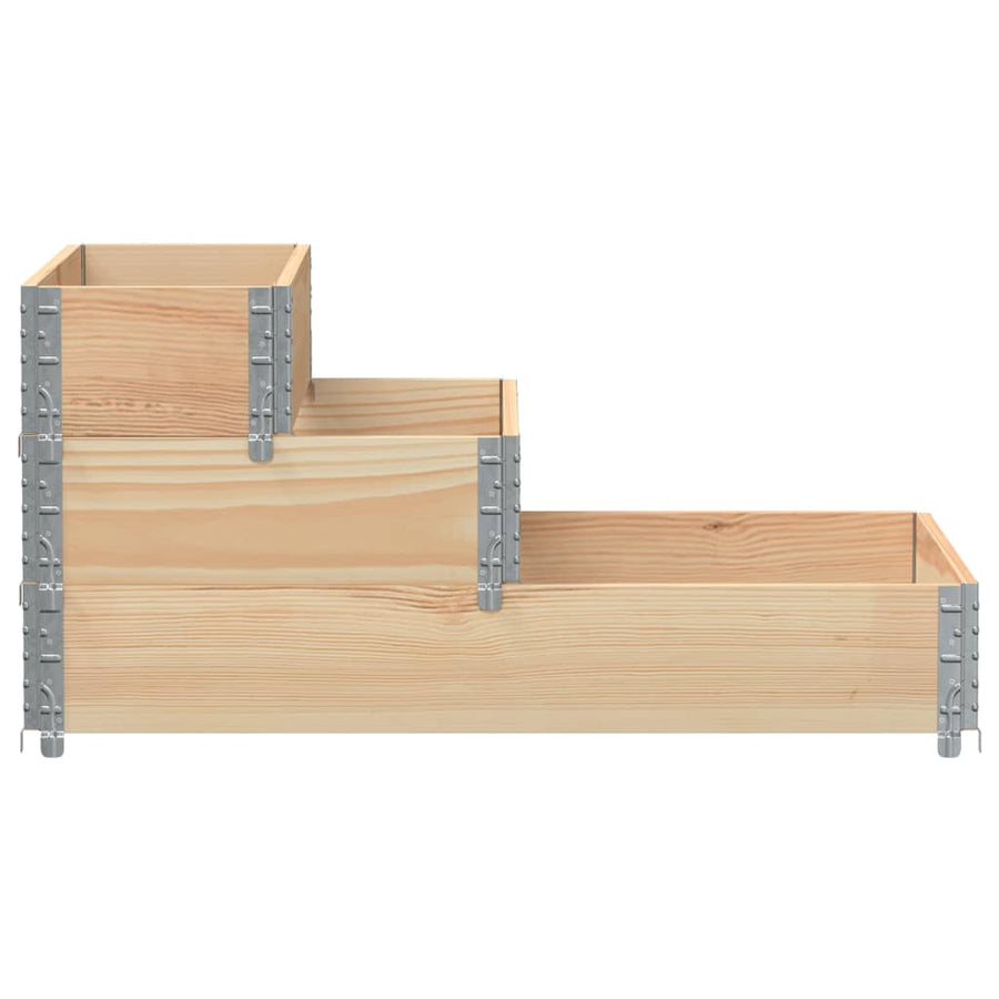 Palletopzetrand 3-laags 120x80 cm massief grenenhout