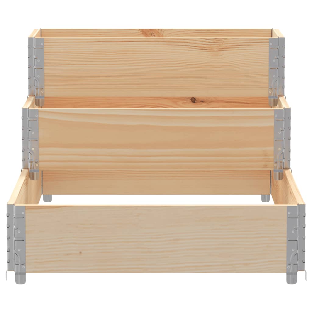Palletopzetrand 3-laags 120x80 cm massief grenenhout