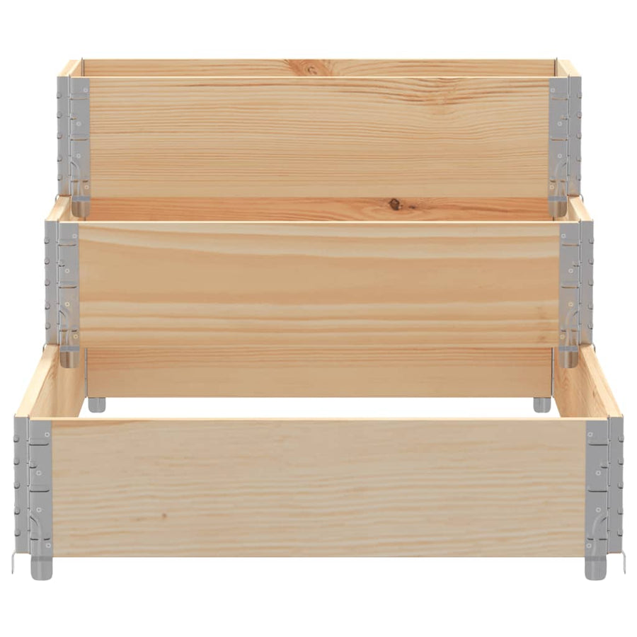 Palletopzetrand 3-laags 120x80 cm massief grenenhout