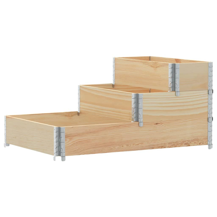 Palletopzetrand 3-laags 120x80 cm massief grenenhout