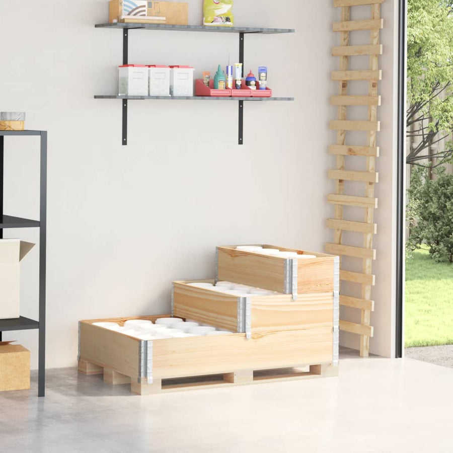 Palletopzetrand 3-laags 120x80 cm massief grenenhout