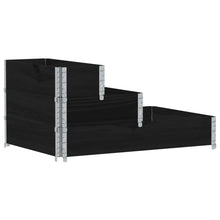 Palletopzetrand 3-laags 120x80 cm massief grenenhout zwart