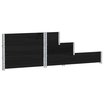 Palletopzetrand 3-laags 120x80 cm massief grenenhout zwart