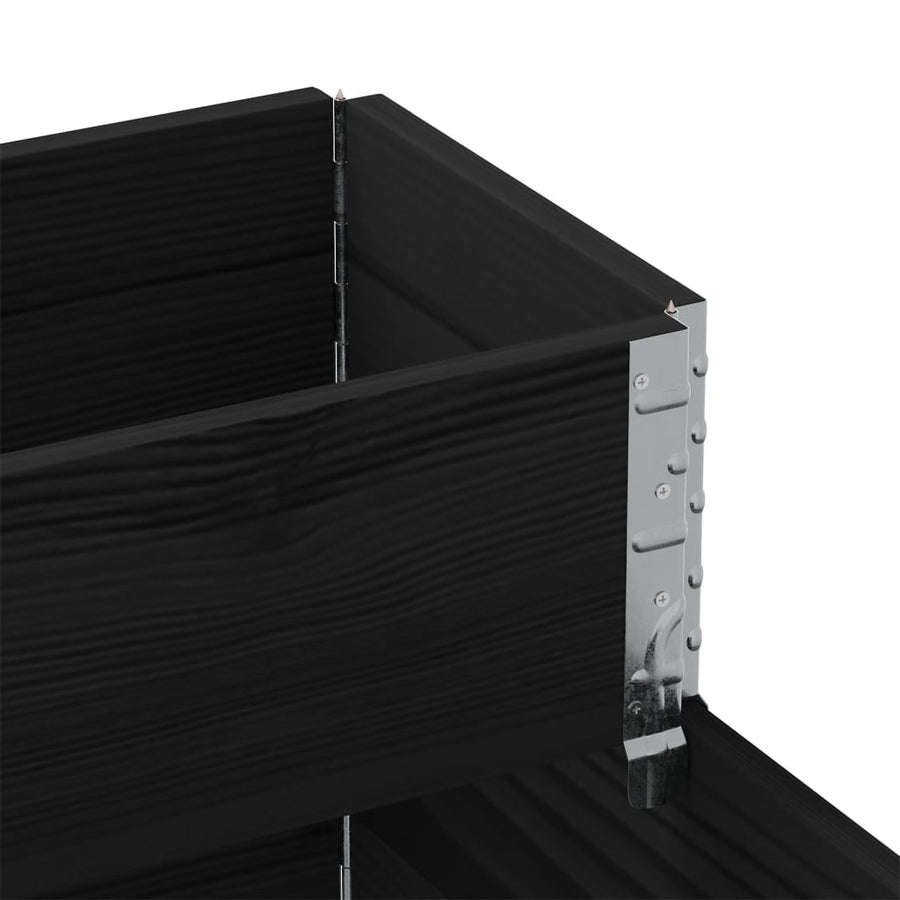 Palletopzetrand 3-laags 120x80 cm massief grenenhout zwart
