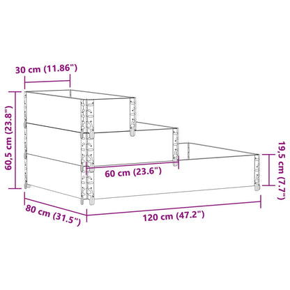 Palletopzetrand 3-laags 120x80 cm massief grenenhout zwart