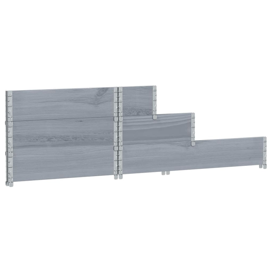 Palletopzetrand 3-laags 120x80 cm massief grenenhout grijs