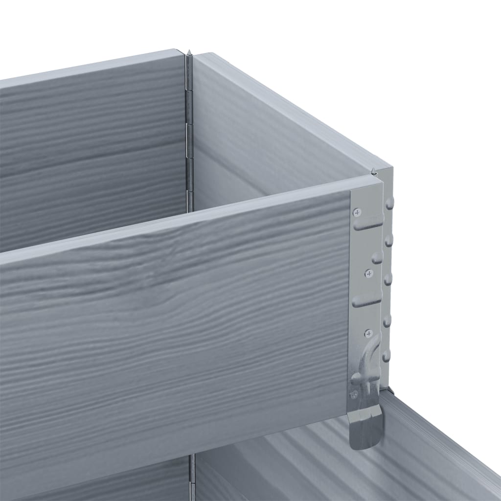 Palletopzetrand 3-laags 120x80 cm massief grenenhout grijs