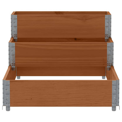 Palletopzetrand 3-laags 120x80 cm massief grenenhout bruin