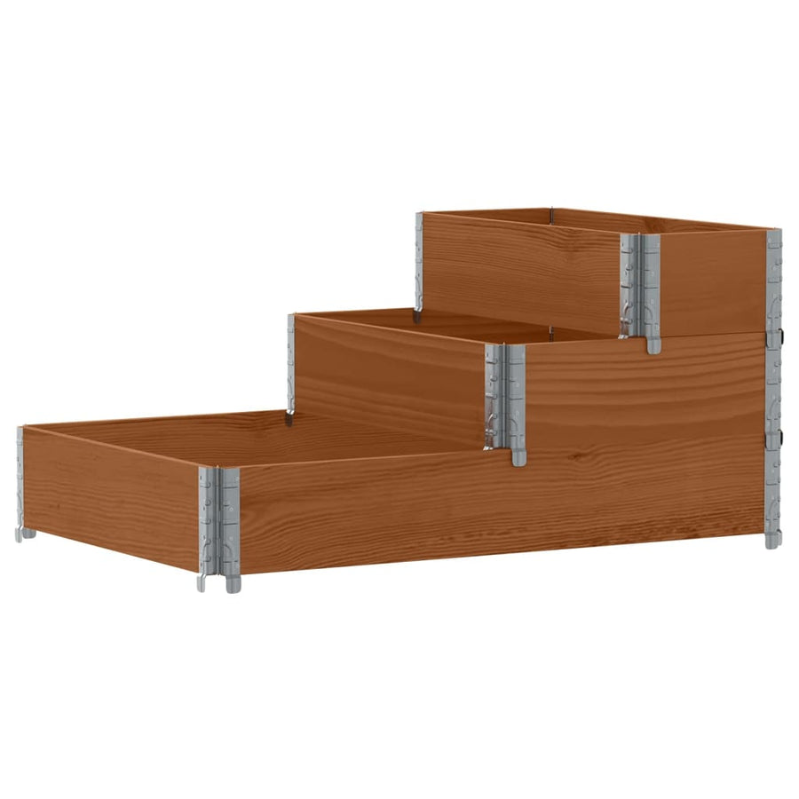 Palletopzetrand 3-laags 120x80 cm massief grenenhout bruin
