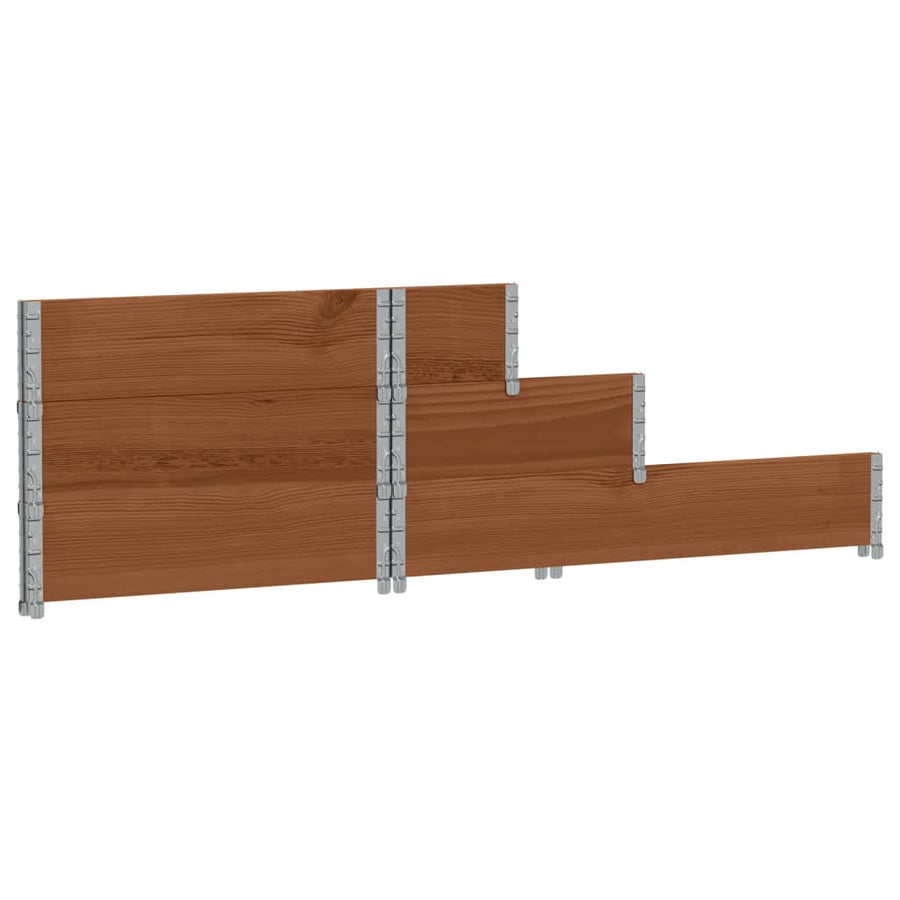 Palletopzetrand 3-laags 120x80 cm massief grenenhout bruin