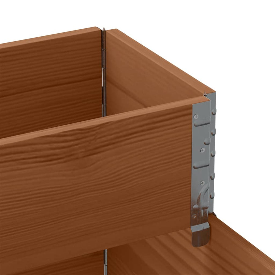 Palletopzetrand 3-laags 120x80 cm massief grenenhout bruin