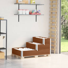 Palletopzetrand 3-laags 120x80 cm massief grenenhout bruin