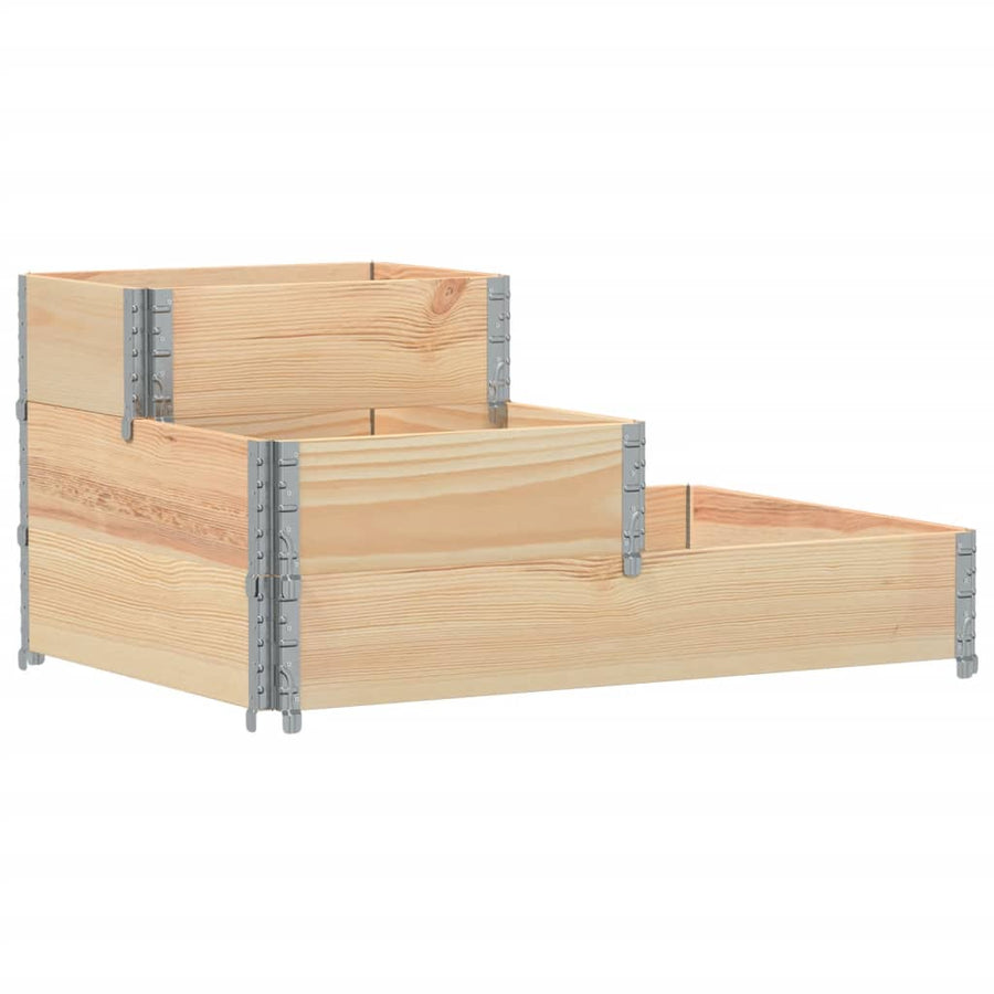 Palletopzetrand 3-laags 120x80 cm massief grenenhout