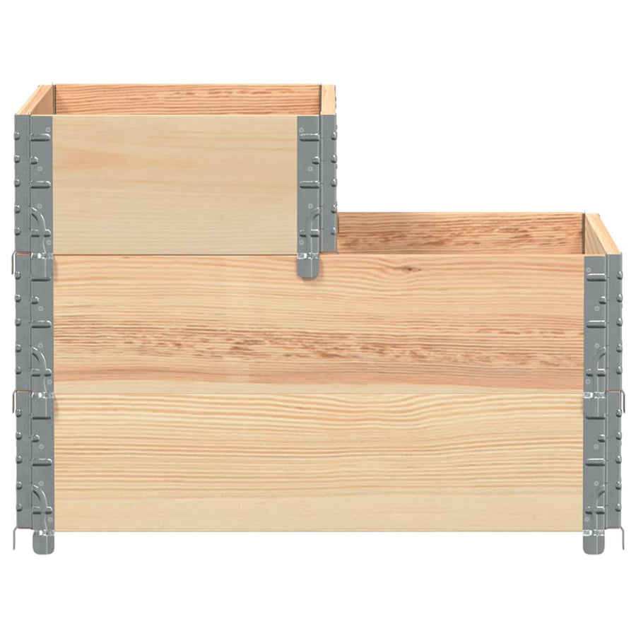Palletopzetrand 3-laags 120x80 cm massief grenenhout