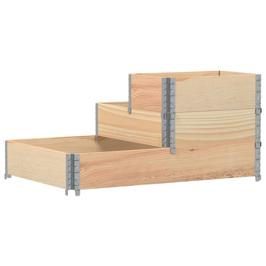 Palletopzetrand 3-laags 120x80 cm massief grenenhout