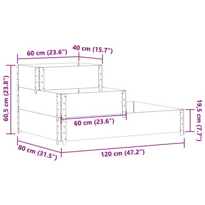 Palletopzetrand 3-laags 120x80 cm massief grenenhout