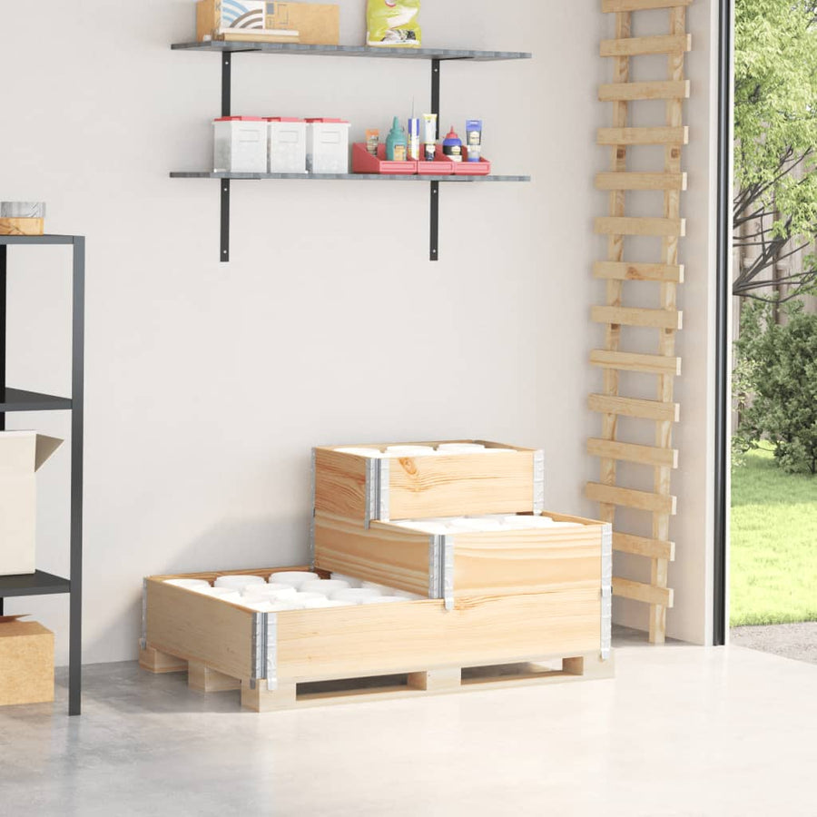 Palletopzetrand 3-laags 120x80 cm massief grenenhout