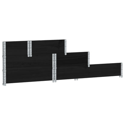 Palletopzetrand 3-laags 120x80 cm massief grenenhout zwart