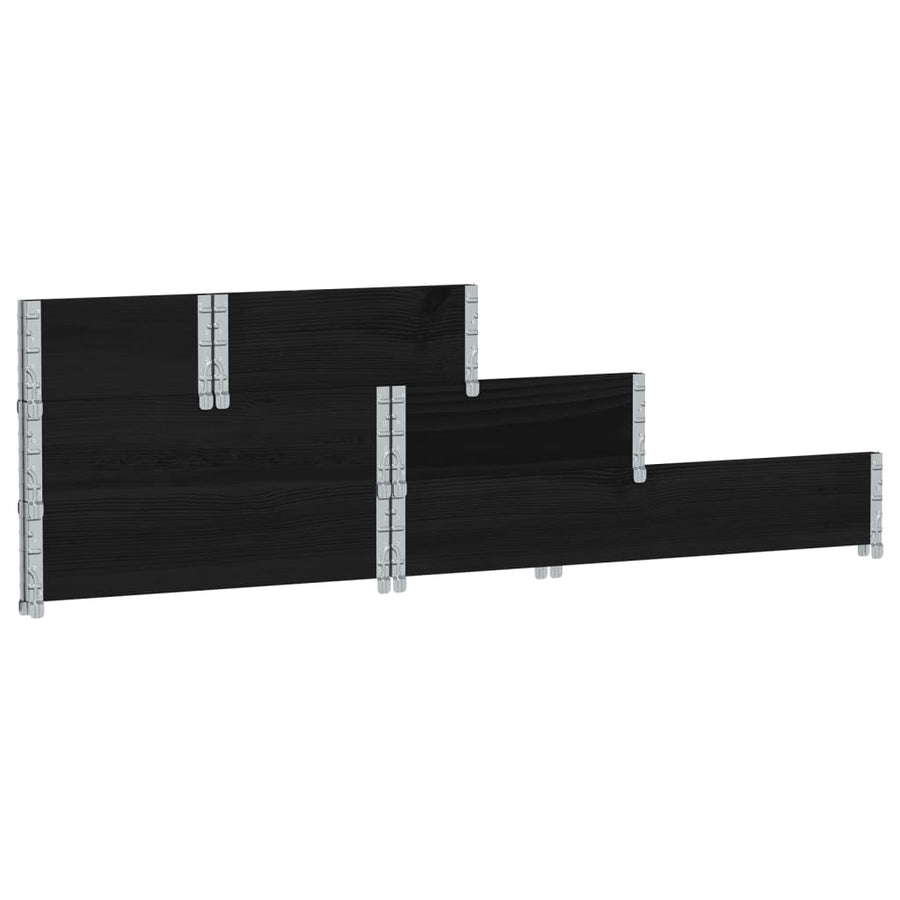 Palletopzetrand 3-laags 120x80 cm massief grenenhout zwart