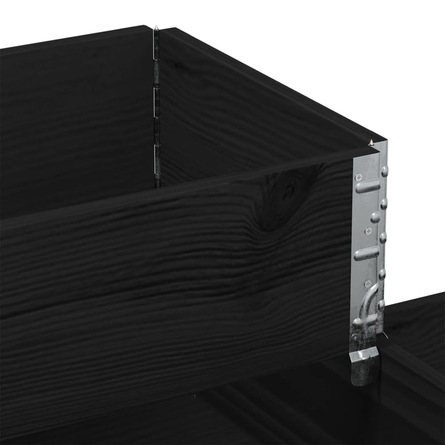 Palletopzetrand 3-laags 120x80 cm massief grenenhout zwart