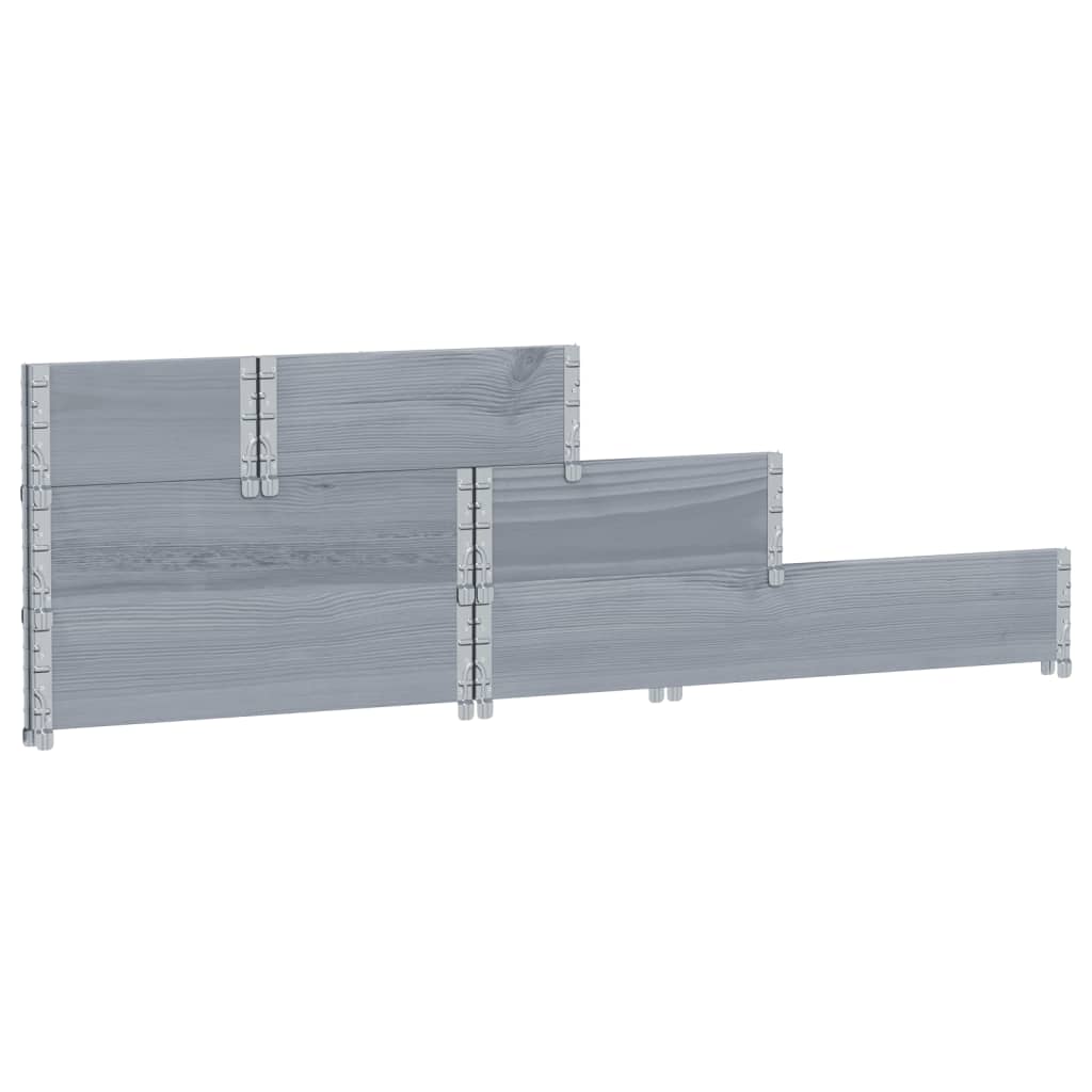 Palletopzetrand 3-laags 120x80 cm massief grenenhout grijs