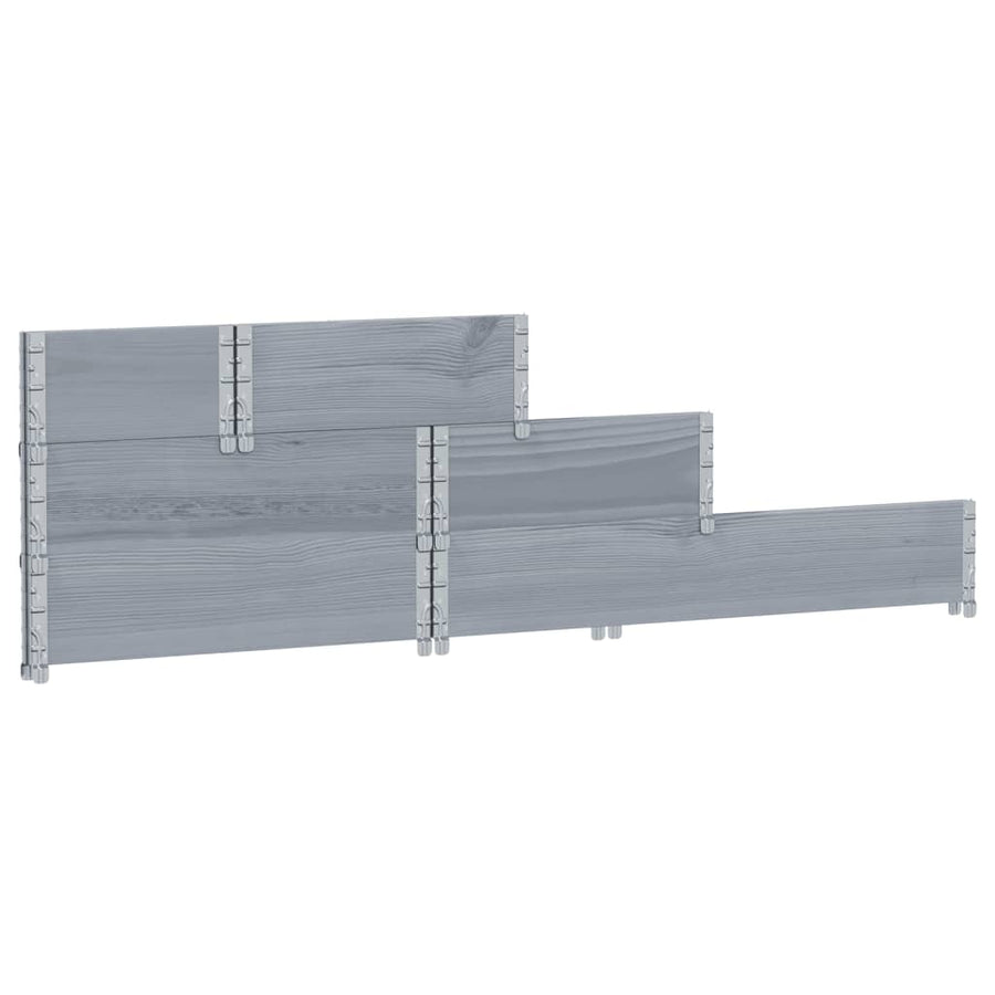 Palletopzetrand 3-laags 120x80 cm massief grenenhout grijs