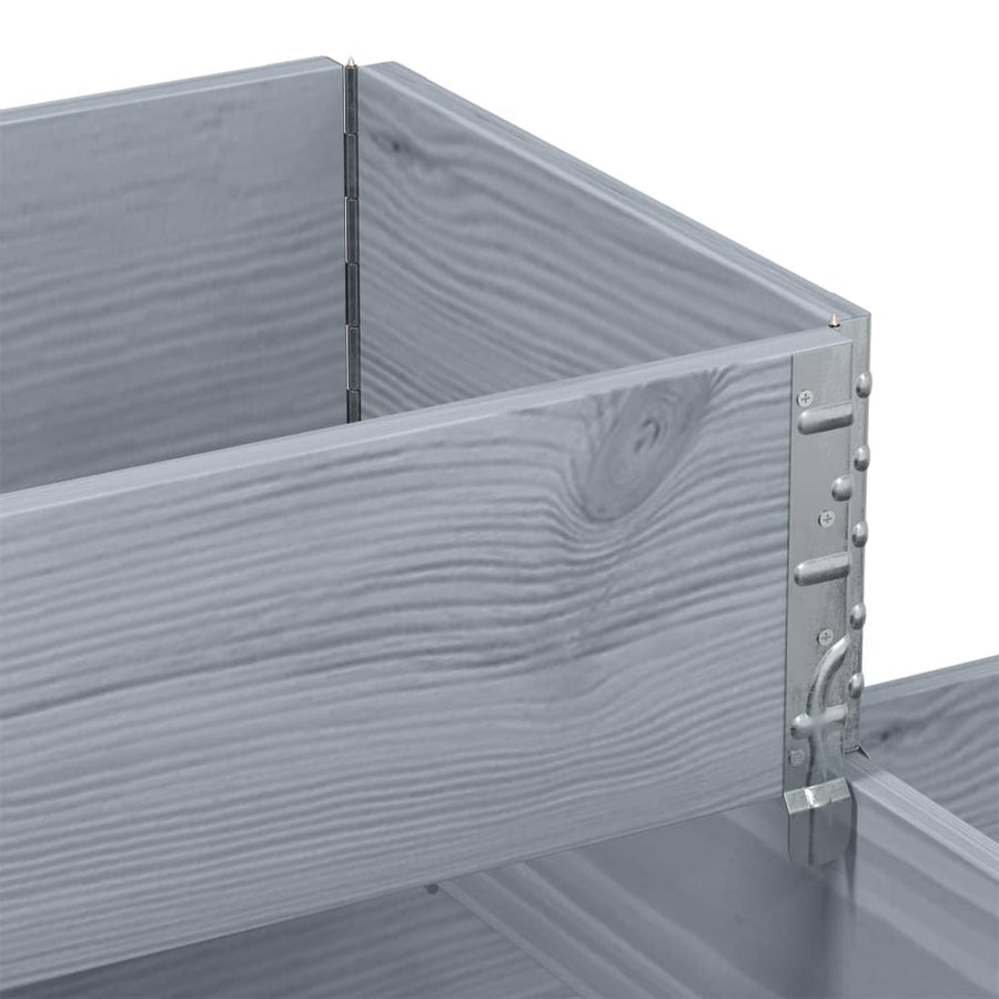 Palletopzetrand 3-laags 120x80 cm massief grenenhout grijs