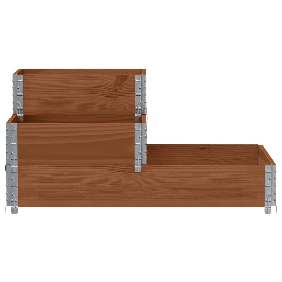 Palletopzetrand 3-laags 120x80 cm massief grenenhout bruin