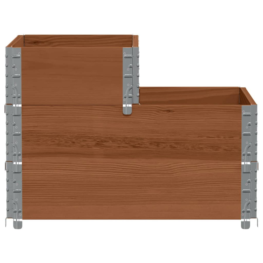 Palletopzetrand 3-laags 120x80 cm massief grenenhout bruin