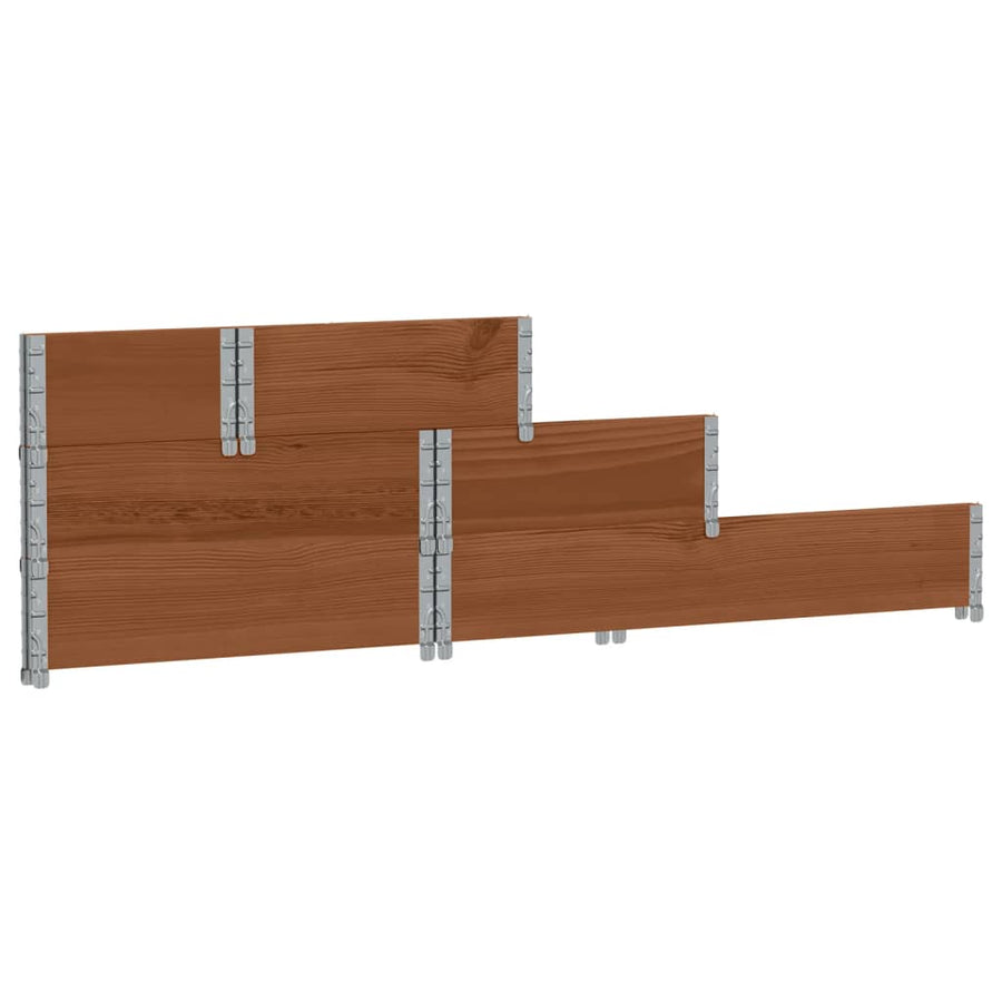 Palletopzetrand 3-laags 120x80 cm massief grenenhout bruin