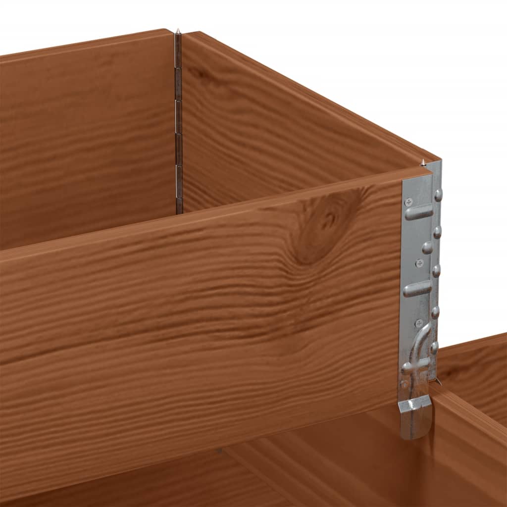 Palletopzetrand 3-laags 120x80 cm massief grenenhout bruin