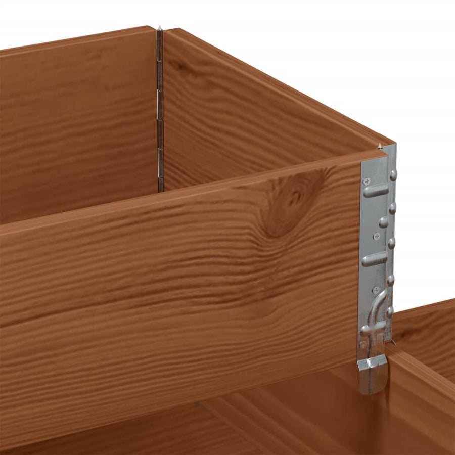 Palletopzetrand 3-laags 120x80 cm massief grenenhout bruin