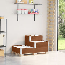 Palletopzetrand 3-laags 120x80 cm massief grenenhout bruin
