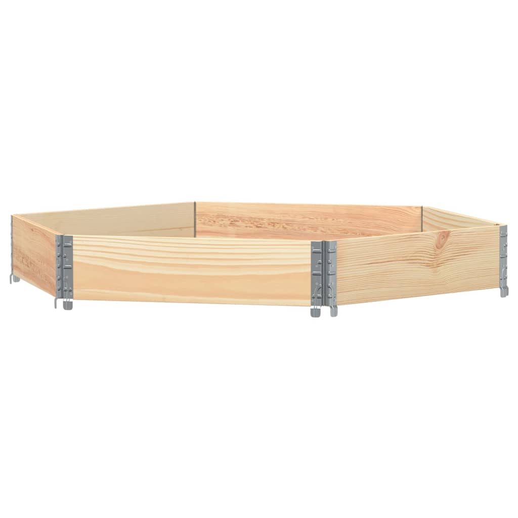 Palletopzetrand 160x160 cm zeshoekig massief grenenhout