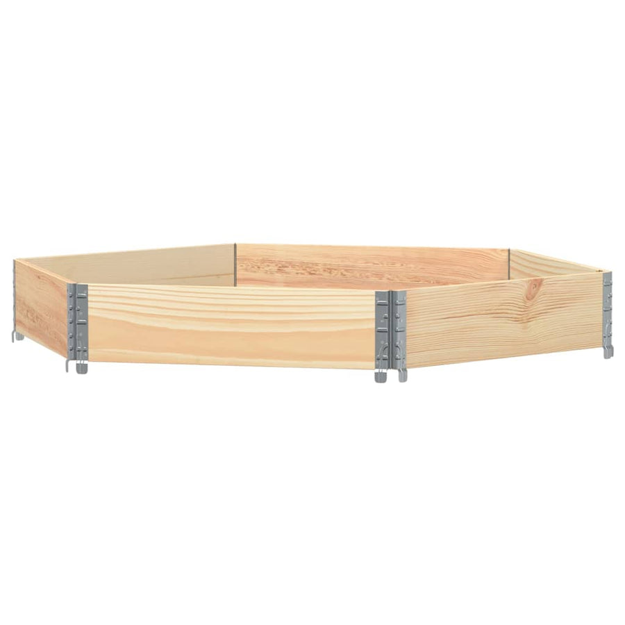 Palletopzetrand 160x160 cm zeshoekig massief grenenhout