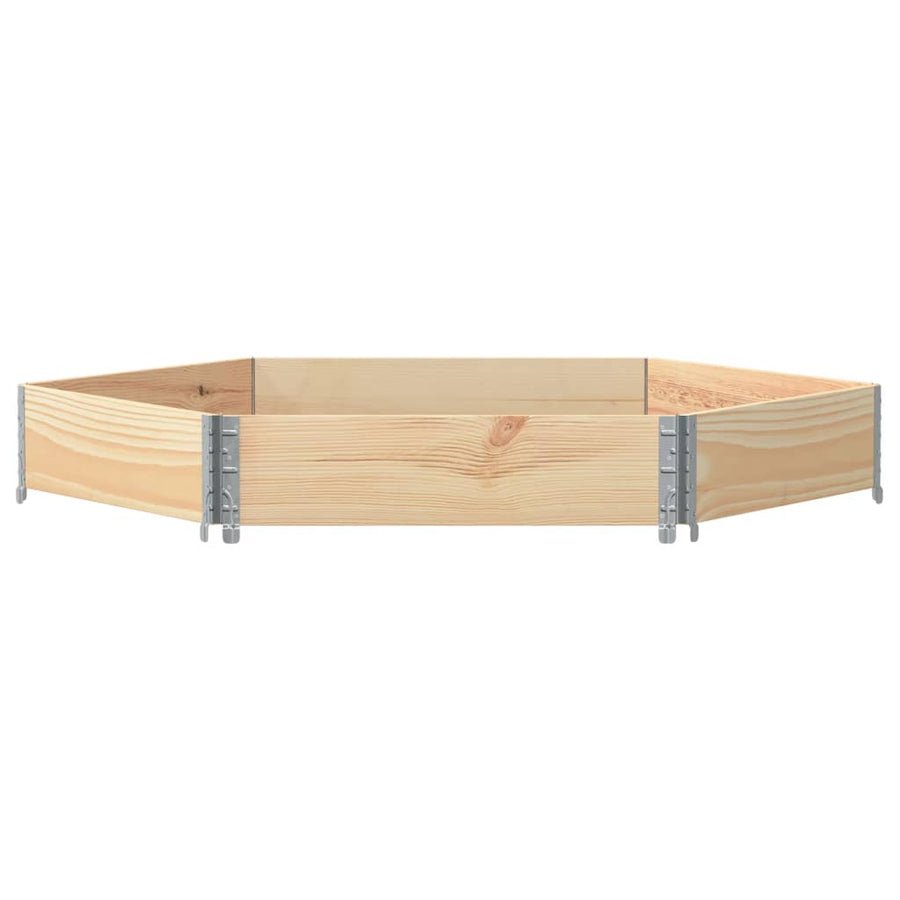 Palletopzetrand 160x160 cm zeshoekig massief grenenhout