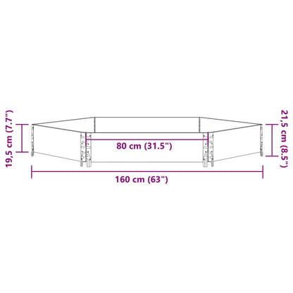 Palletopzetrand 160x160 cm zeshoekig massief grenenhout