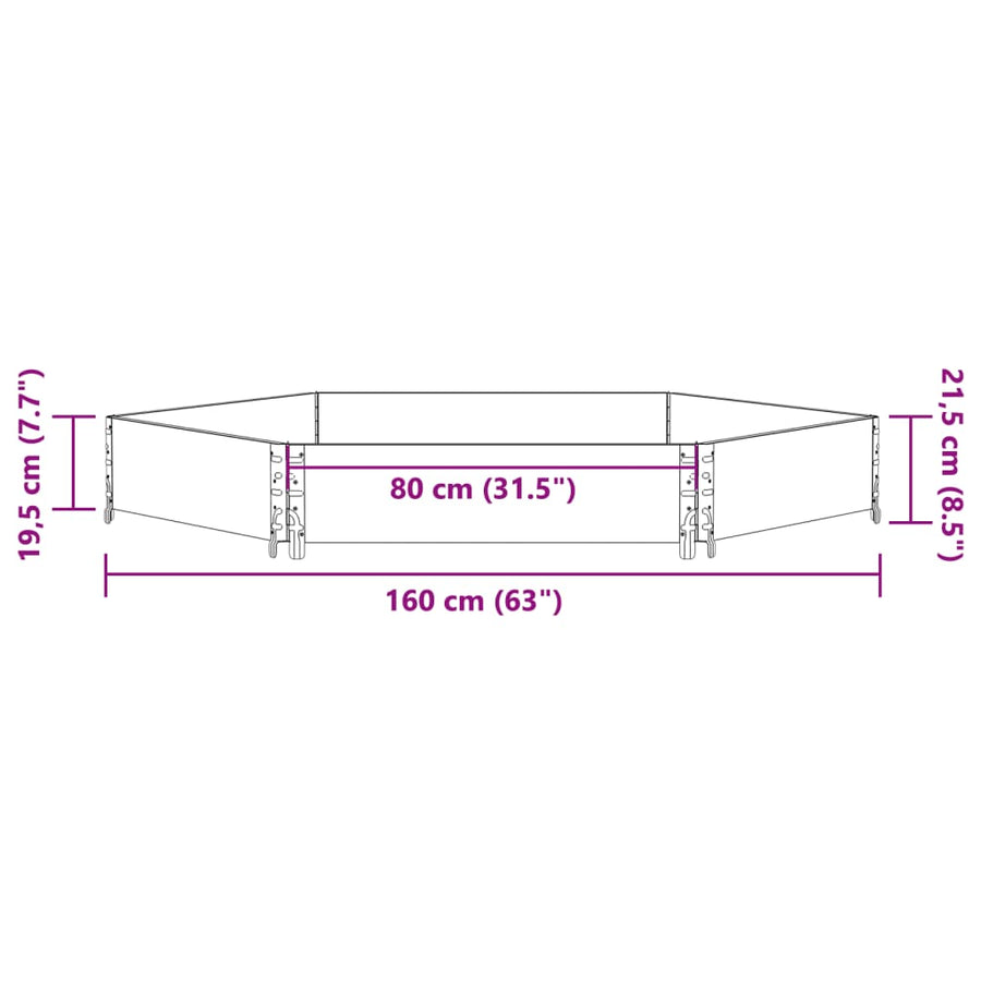Palletopzetrand 160x160 cm zeshoekig massief grenenhout