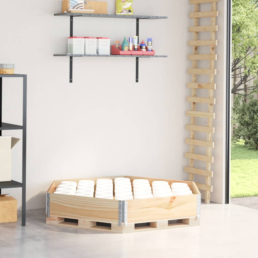 Palletopzetrand 160x160 cm zeshoekig massief grenenhout