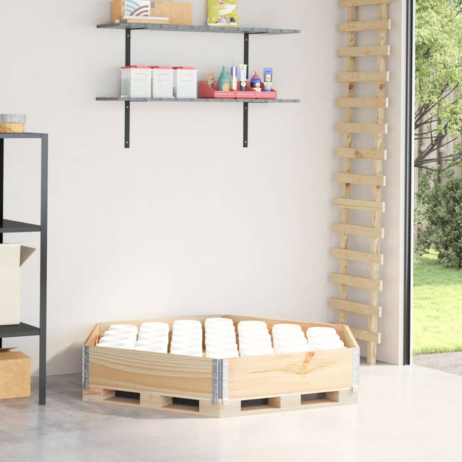 Palletopzetrand 160x160 cm zeshoekig massief grenenhout