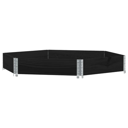 Palletopzetrand 160x160 cm zeshoekig massief grenenhout zwart