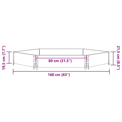 Palletopzetrand 160x160 cm zeshoekig massief grenenhout zwart