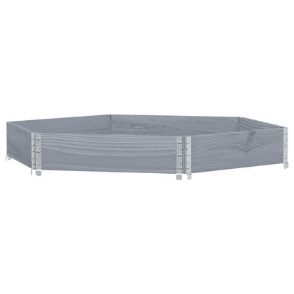 Palletopzetrand 160x160 cm zeshoekig massief grenenhout grijs