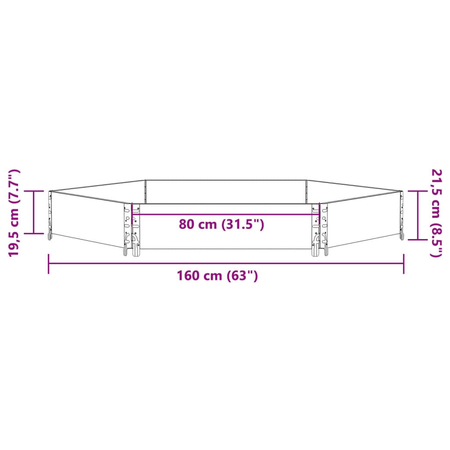 Palletopzetrand 160x160 cm zeshoekig massief grenenhout grijs